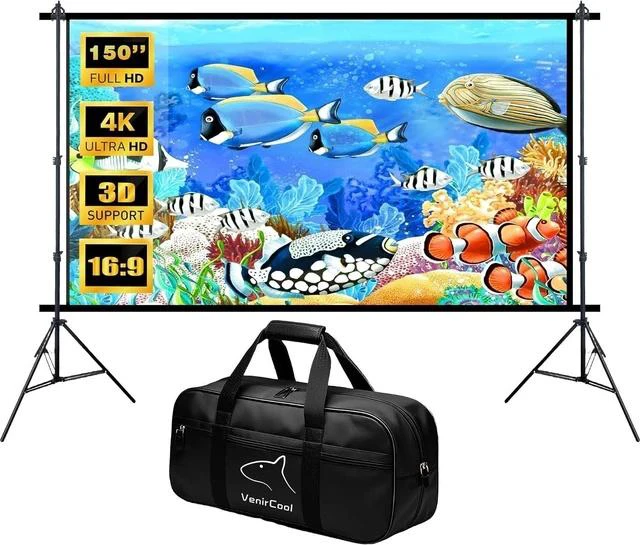 Main image of TS1524C 150 Inch Projector Screen with Stand Portable Outdoor Movie Screen for Backyard 150 Inch Projection Screen with Stand Indoor & Outdoor Use