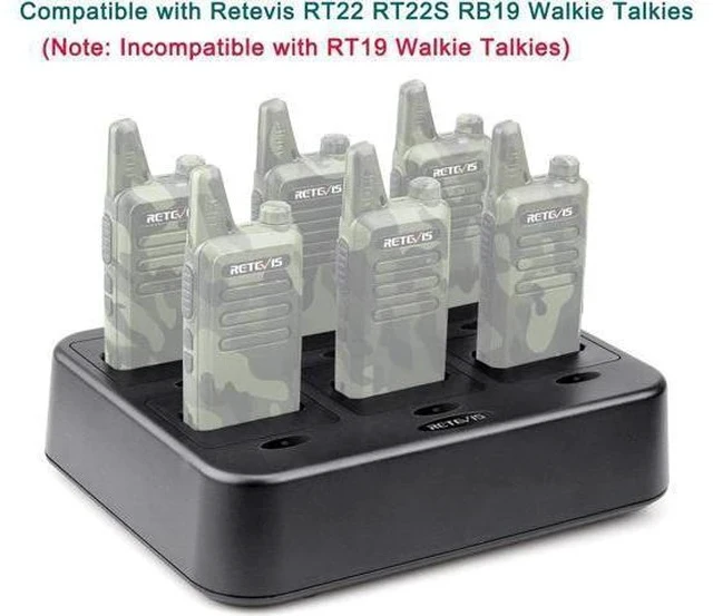 Alt view image 3 of 7 - Retevis RT22 RT22P Six-Way Charger Multi Unit Charger Compatible with Retevis RT22 RT22P RT22S RB19 RB19P Walkie Talkie (1 Pack)