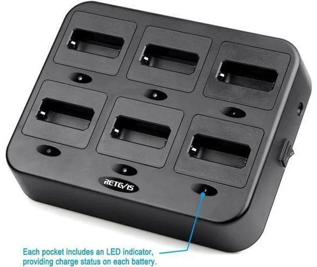 Alt view image 7 of 7 - Retevis RT22 RT22P Six-Way Charger Multi Unit Charger Compatible with Retevis RT22 RT22P RT22S RB19 RB19P Walkie Talkie (1 Pack)