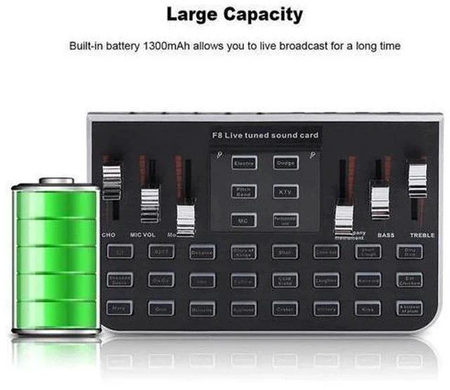 Alt view image 4 of 5 - Sound Cards Audio Interface F8/F9 18 Sound Effects Bluetooth Audio Headset Microphon External Live Sound Card