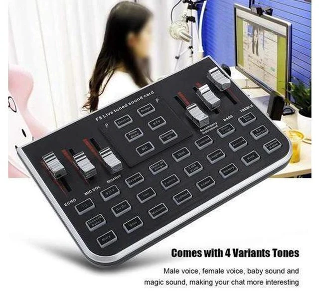 Alt view image 5 of 5 - Sound Cards Audio Interface F8/F9 18 Sound Effects Bluetooth Audio Headset Microphon External Live Sound Card