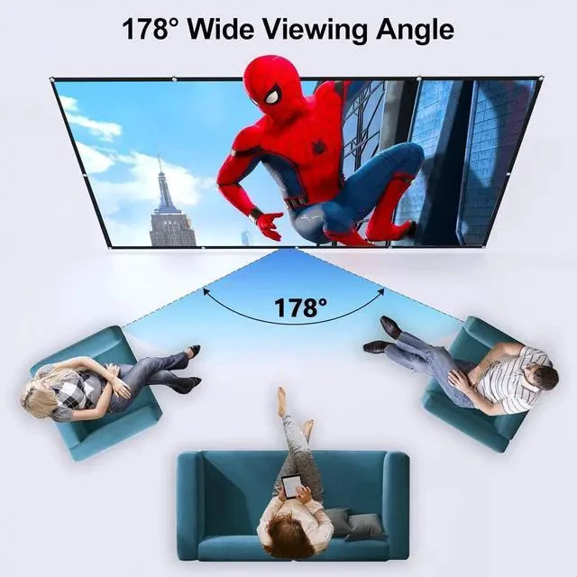Alt view image 4 of 6 - FUDONI GC999 Smart Projector Built-in Netflix Bundle with 100 inch Projector Screen