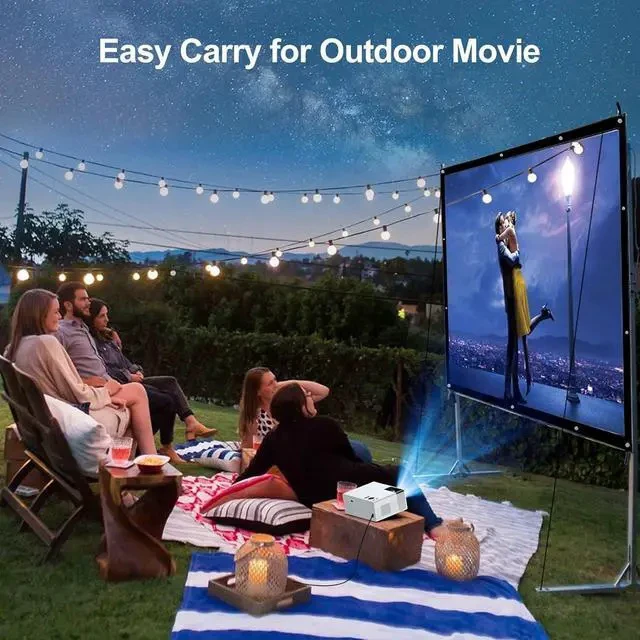 Alt view image 5 of 6 - FUDONI GC999 Smart Projector Built-in Netflix Bundle with 100 inch Projector Screen