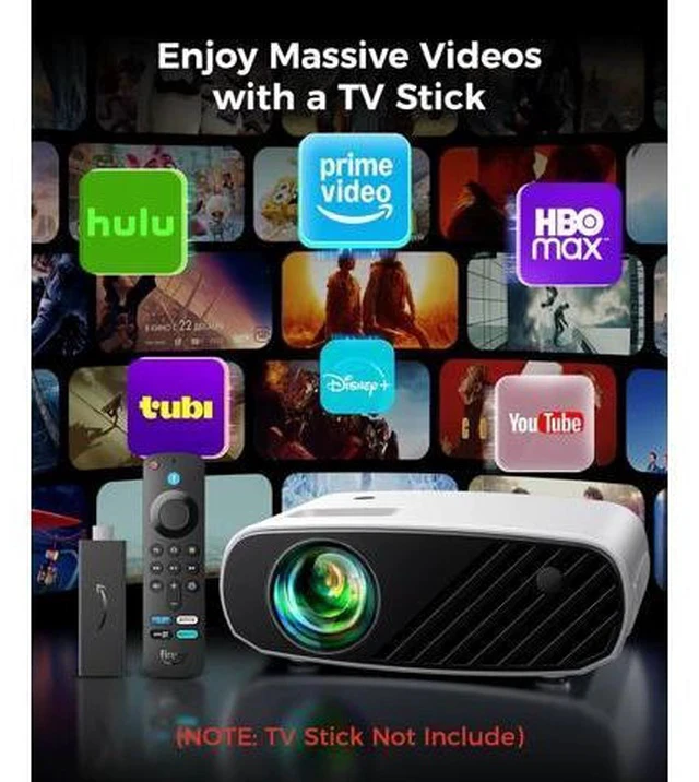 Alt view image 2 of 7 - Mini Projector, ELEPHAS Portable Projector for iPhone, 7000L with Synchronize Smartphone Screen, Movie Projector with 1080P HD/200 Screen Support, Compatible with Android/iOS/TV Stick/HDMI/USB/SD