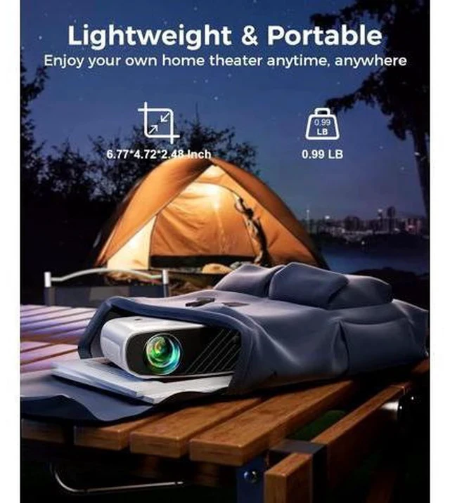 Alt view image 4 of 7 - Mini Projector, ELEPHAS Portable Projector for iPhone, 7000L with Synchronize Smartphone Screen, Movie Projector with 1080P HD/200 Screen Support, Compatible with Android/iOS/TV Stick/HDMI/USB/SD