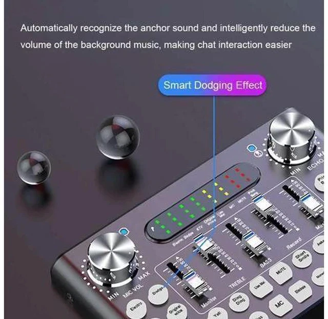 Alt view image 4 of 5 - 18 Sound Effects Dual DSP bluetooth Live Sound Card Webcast Headset Mic Voice Control for iOS Android Phone Computer