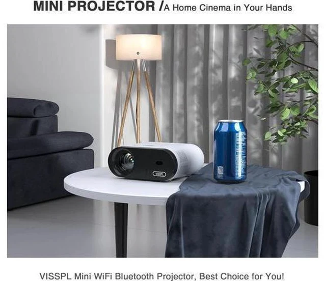 Alt view image 2 of 7 - Mini Projector, VISSPL Full HD 1080P Video Projector, Portable Outdoor Projector with Tripod, Kids Gift, Home Theater Movie Phone Projector Compatible with Android/iOS/Windows/TV Stick/HDMI/USB