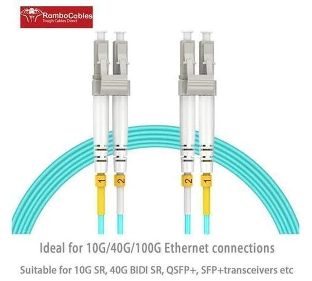 Alt view image 2 of 5 - 10m(33ft) OM4 LC LC Fiber Patch Cables MMF Multimode, Options 0.2m~122m, LC to LC Fiber Optic Cable Duplex, 50/125mm 40G/100G LSZH (10pack)
