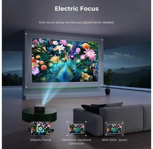 Alt view image 2 of 7 - Mini Projector, Upgraded Full HD 1080P Support Video Projector, Portable Small Movie Projector, Compatible with iOS/Android/Windows/TV Stick/Box/USB/HDMI Movie Projector with apps