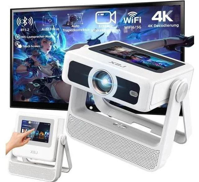 Main image of Mini Projector with WIFI, 4K Support Portable Projector 180° Rotatable.Full HD 1080P Outdoor Projector 17"-130" Screen Movie Projector. Compatible for Smartphone, Laptop, TV Stick,USB(No App