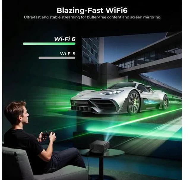 Alt view image 3 of 7 - Mini Projector, Upgraded Full HD 1080P Support Video Projector, Portable Small Movie Projector, Compatible with iOS/Android/Windows/TV Stick/Box/USB/HDMI Movie Projector with apps