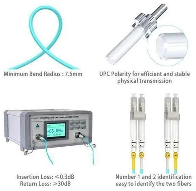 Alt view image 5 of 5 - 10m(33ft) OM4 LC LC Fiber Patch Cables MMF Multimode, Options 0.2m~122m, LC to LC Fiber Optic Cable Duplex, 50/125mm 40G/100G LSZH (10pack)