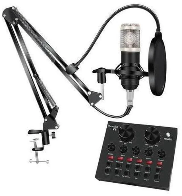 Main image of 800 Studio Microphone Kits With Filter V8 Sound Card Condenser Microphone Bundle Record Ktv Karaoke Smartphone Microphone