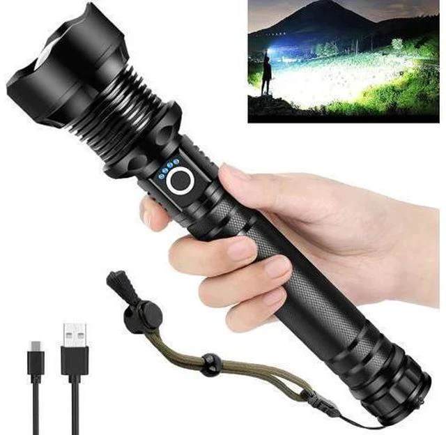 Main image of Rechargeable 990000 High Lumens LED Flashlights, XHP90.2 Super Bright Flashlight with Zoomable & 5 Modes & IPX7 Waterproof for Camping