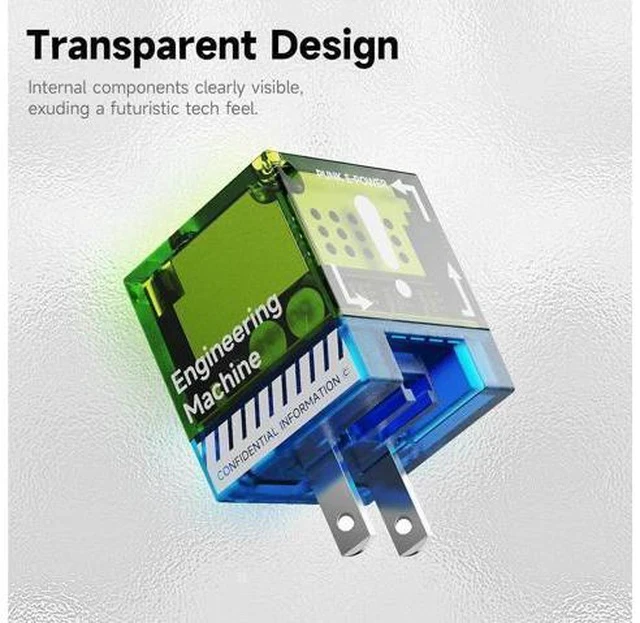 Alt view image 3 of 7 - 35W USB-C Fast Power Adapter - Infinity Stones GaN Charger Plug Block Charging Box Brick, Wall Charger for iPhone 15/15 Plus/15 Pro/15 Pro Max, 14/13/12 Series, Galaxy, Pixel 4/3, iPad (Green)