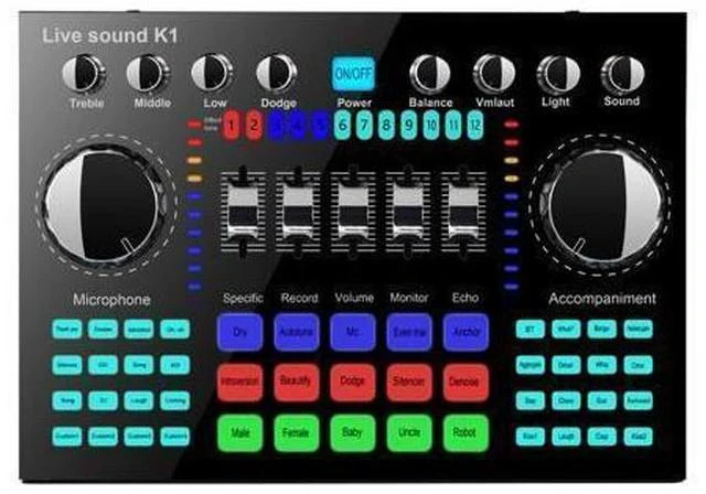 Main image of Weastlinks K1 Computer Phone Voice Changer HIFI Live Sound Card Mixer Board Streaming Audio Bluetooth 5.0 Universal