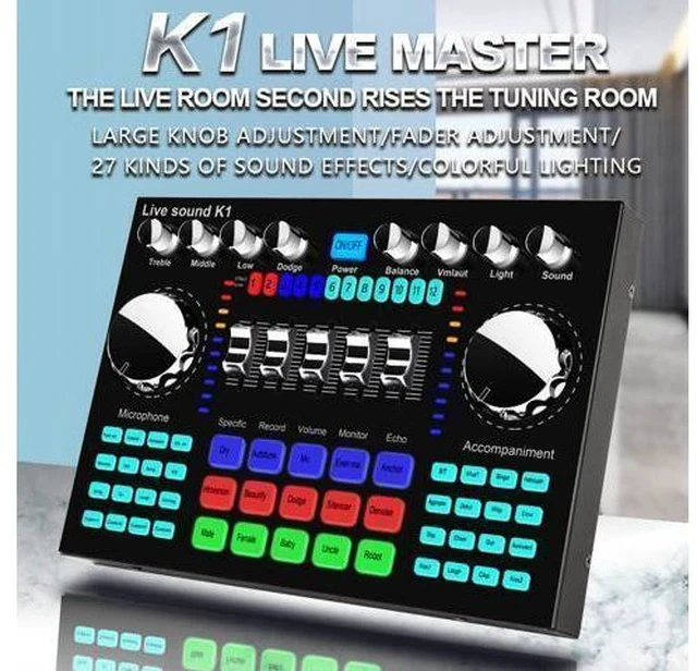 Alt view image 4 of 6 - Weastlinks K1 Computer Phone Voice Changer HIFI Live Sound Card Mixer Board Streaming Audio Bluetooth 5.0 Universal