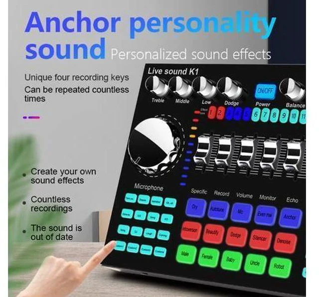 Alt view image 5 of 6 - Weastlinks K1 Computer Phone Voice Changer HIFI Live Sound Card Mixer Board Streaming Audio Bluetooth 5.0 Universal
