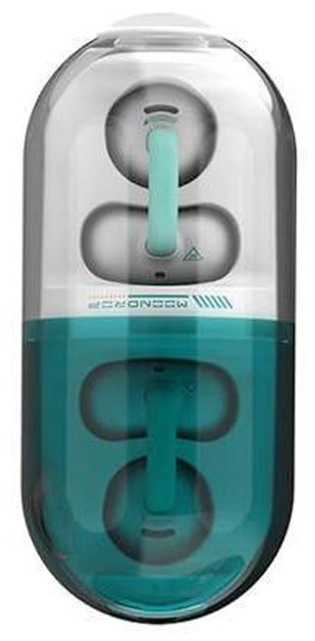 Alt view image 2 of 7 - Pill Open Ear Headphones Bluetooth 6.0 OWS Hanging Earphones IPX4 Open Ear Clip Wireless Earbuds Built-in AI ENC MD-0WS-003 (Green)