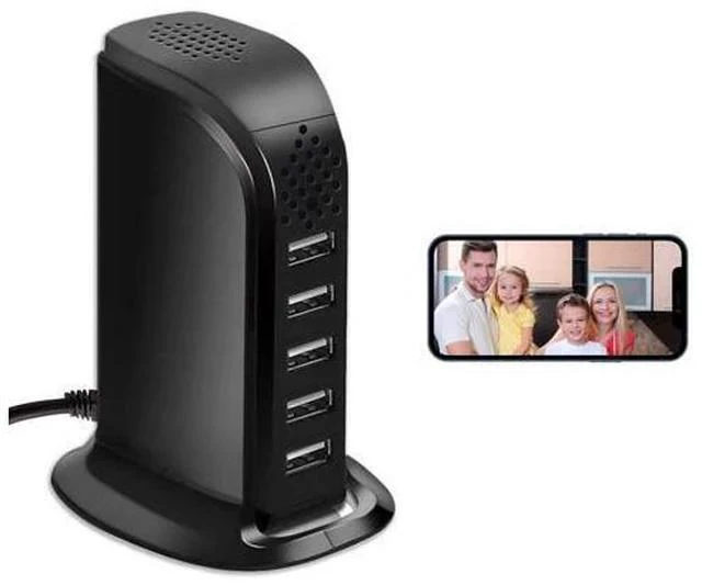 Main image of isekurity Hidden Spy Camera, Upgraded HD 1080P WiFi USB Charger Spy Camera 5 Port Plug Wireless Mini Hidden Camera for Home Surveillance with Motion Detection Remote View No Audio
