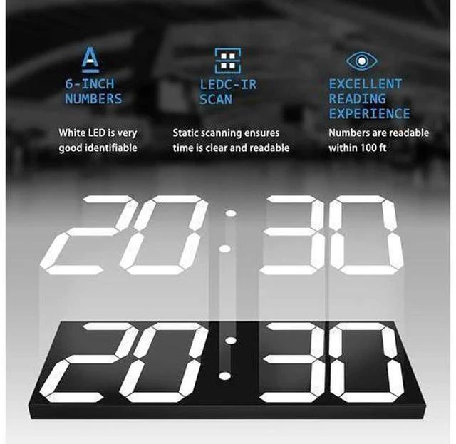 Alt view image 5 of 7 - Remote Control Digital Led Wall Clock, Multifunction Led Clock, Large Calendar, Minute Alarm Clock, Countdown Led Clock, Big Thermometer, Mute Clock (Black Shell)