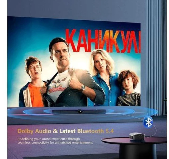 Alt view image 4 of 7 - Smart Mini Projector with WiFi and Bluetooth - 1200 ANSI 4K Support, Compatible with Netflix/YouTube/Prime Video, AI Auto Focus & Keystone, Dolby Audio Home Theater Projector for Indoor/Outdoor