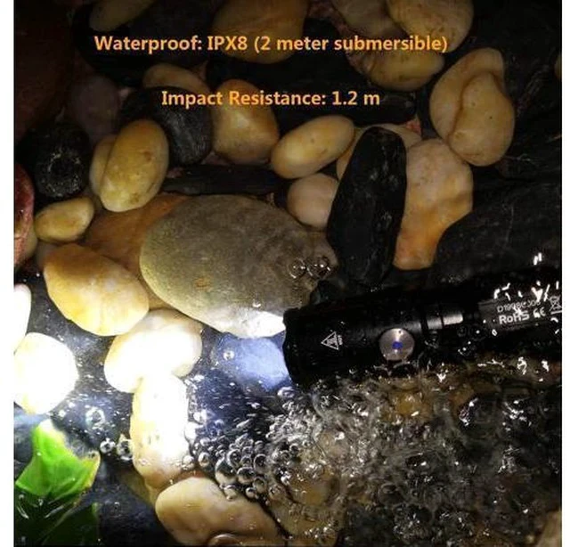Alt view image 6 of 7 - MX65 Tactical Flashlight 1060 Lumens Built-in a Fast Charging Rechargeable LED Handheld Flashlights 5 Brightness Waterproof Flashlight