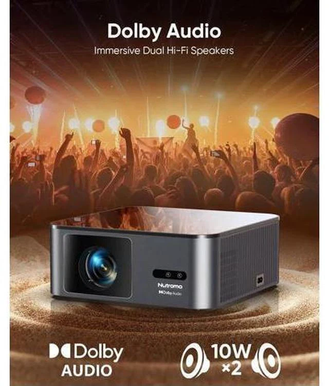 Alt view image 4 of 7 - 4K Outdoor Projector Compatible with Netflix|2000 ANSI|AI Auto Focus|Lens Cap, Smart Movie Projector with Wifi and Bluetooth, 20W Dolby Audio, Dust-Proof Sealed, HDR 10 Proyector with 120" Screen