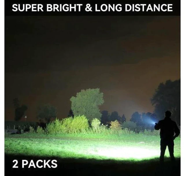 Alt view image 2 of 7 - Rechargeable Flashlights 990 000 High Lumen 2 Pack Super Bright LED Flashlight with 5 Modes High Powered Flash Light for Home Camping Outdoor