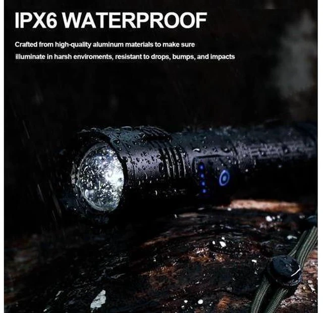 Alt view image 5 of 7 - Rechargeable Flashlights High Lumens, 990,000 Lumens Bright Led Flashlight with 7 Modes, Powerful Flash Light for Home Camping Hiking Outdoor