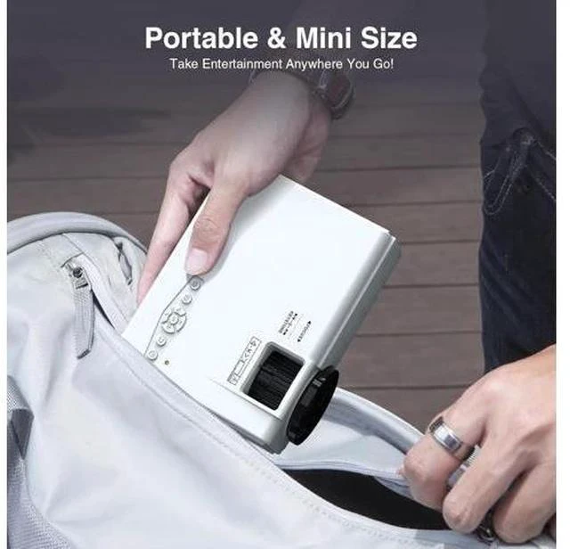 Alt view image 6 of 7 - 1080P Mini Projector with Screen, Portable Home Theater Movie Projector with Two-Way Bluetooth, HDMI/USB Input for Smartphone/TV Stick, Ideal for Indoor & Outdoor Use Netflix Version
