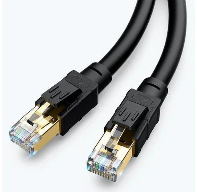 Alt view image 2 of 7 - Outdoor Ethernet Cable 100 ft - Hisetec Cat 8 Long Ethernet Cable Shielded Heavy Duty 26AWG 40Gbps 2000Mhz SFTP Patch Cord High Speed Cat8 LAN Network RJ45 Cable -in Wall -Outdoor- Weatherproof