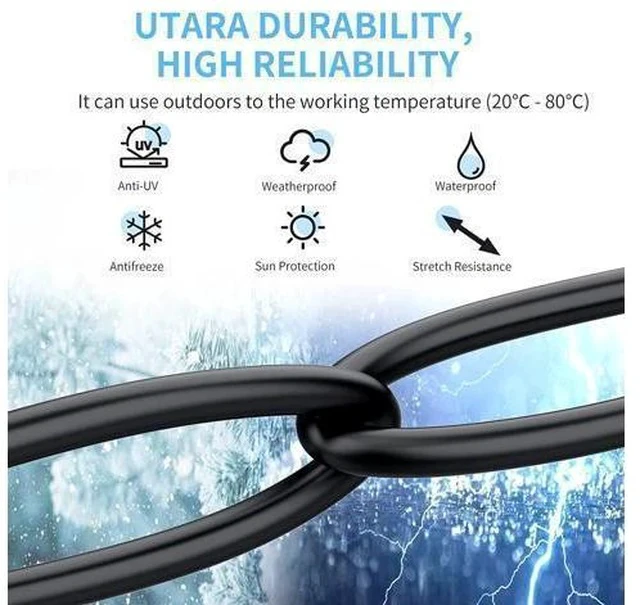 Alt view image 4 of 7 - Outdoor Ethernet Cable 100 ft - Hisetec Cat 8 Long Ethernet Cable Shielded Heavy Duty 26AWG 40Gbps 2000Mhz SFTP Patch Cord High Speed Cat8 LAN Network RJ45 Cable -in Wall -Outdoor- Weatherproof