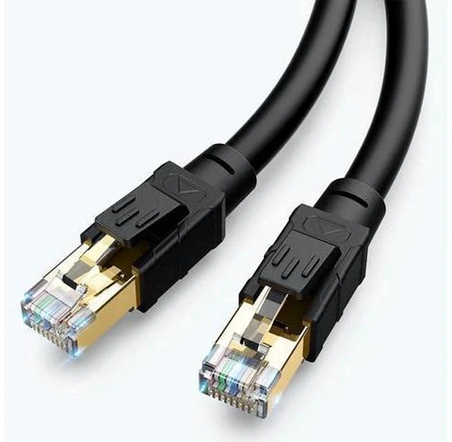 Alt view image 2 of 7 - Cat 8 Outdoor Ethernet Cable 100 ft - Hisetec Long Ethernet Cable Shielded Heavy Duty 26AWG 40Gbps 2000Mhz SFTP Patch Cord High Speed Cat8 LAN Network RJ45 Cable -in Wall -Outdoor- Weatherproof