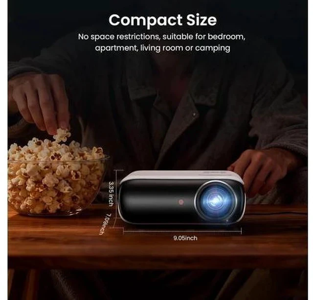 Alt view image 5 of 7 - Native 1080P Bluetooth Mini Projector, Full HD Portable Outdoor Movie Projector with Built-in Speaker, Compatible with Smartphone, HDMI, USB, AV, Fire Stick, PS5 for Home, Bedroom, Outdoor Use
