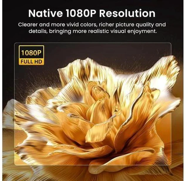 Alt view image 7 of 7 - Native 1080P Bluetooth Mini Projector, Full HD Portable Outdoor Movie Projector with Built-in Speaker, Compatible with Smartphone, HDMI, USB, AV, Fire Stick, PS5 for Home, Bedroom, Outdoor Use