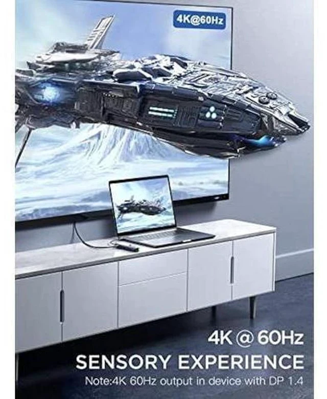 Alt view image 3 of 6 - USB C Hub Ethernet,6 in 1 Laptop Docking Station, Dockteck USB C Multiport Adapter with 4K@60Hz HDMI, 100W PD, 1Gbps LAN, 2 USB 3.0 for MacBook Pro/Air, Surface Pro, XPS and More