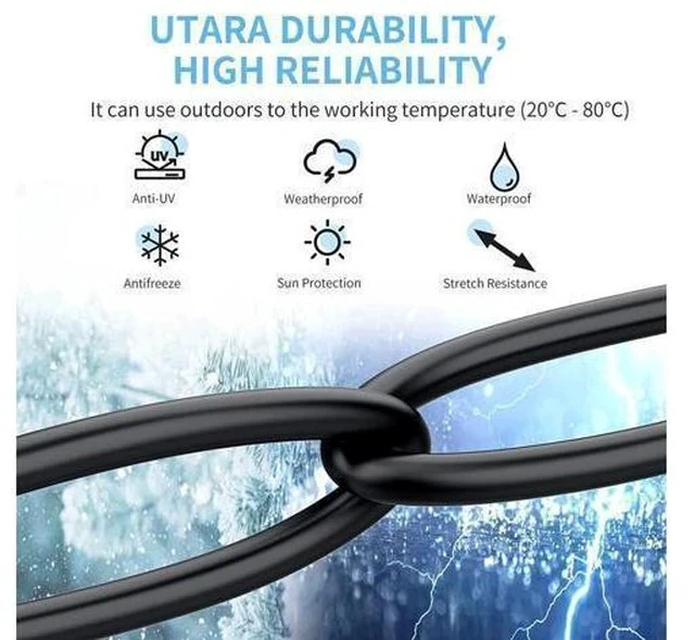 Alt view image 6 of 7 - Cat 8 Outdoor Ethernet Cable 100 ft - Hisetec Long Ethernet Cable Shielded Heavy Duty 26AWG 40Gbps 2000Mhz SFTP Patch Cord High Speed Cat8 LAN Network RJ45 Cable -in Wall -Outdoor- Weatherproof