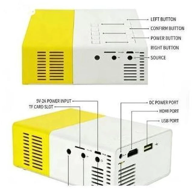 Main image of New YG300 projector - Home-use LED mini micro entertainment portable 1080p high-definition projector Black and White