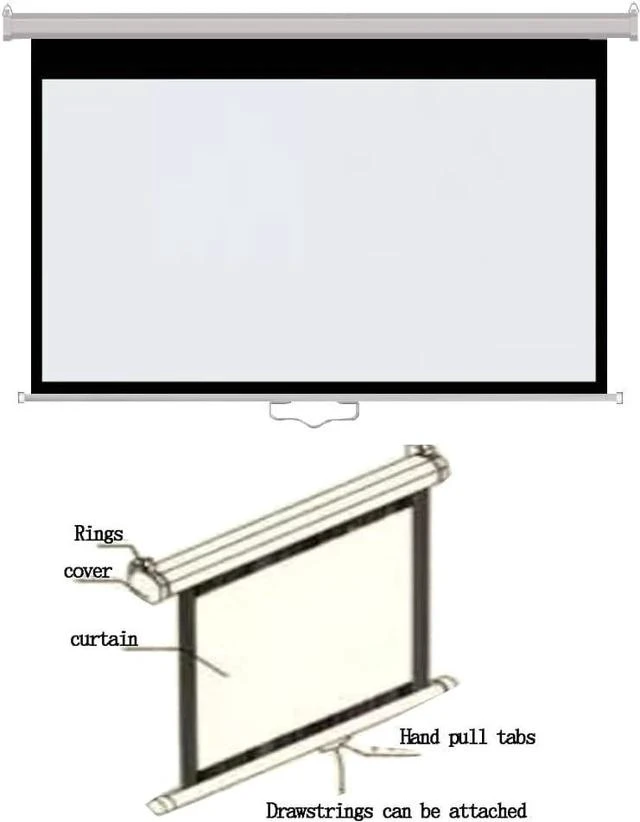 Alt view image 2 of 7 - 60in 72in Manual Projector Screen with Auto Lock Retractable Projector Curtain Ceiling Wall Mount Projection Screen 4K HD Portable Screen(60inch(4:3))
