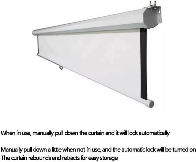 Alt view image 3 of 7 - 60in 72in Manual Projector Screen with Auto Lock Retractable Projector Curtain Ceiling Wall Mount Projection Screen 4K HD Portable Screen(60inch(4:3))