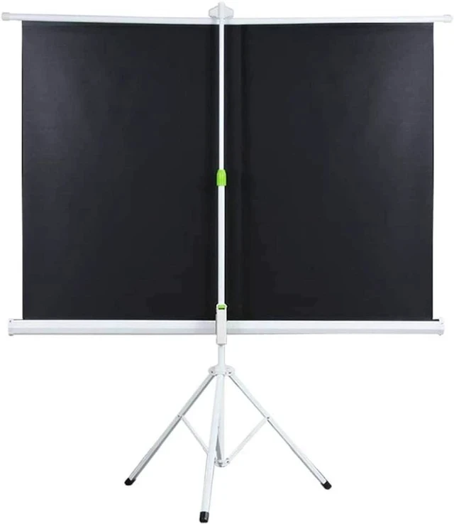 Alt view image 2 of 7 - Projector Screen,Home Mobile Portable Projector Screen, Simple Floor-to-Ceiling Manual Pull-Down Screen Without Perforation Screen with Bracket