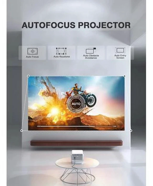 Alt view image 4 of 7 - Mini Projector, VISSPL Full HD 1080P Video Projector, Portable Outdoor Projector with Tripod, Kids Gift, Home Theater Movie Phone Projector Compatible with Android/iOS/Windows/TV Stick/HDMI/USB