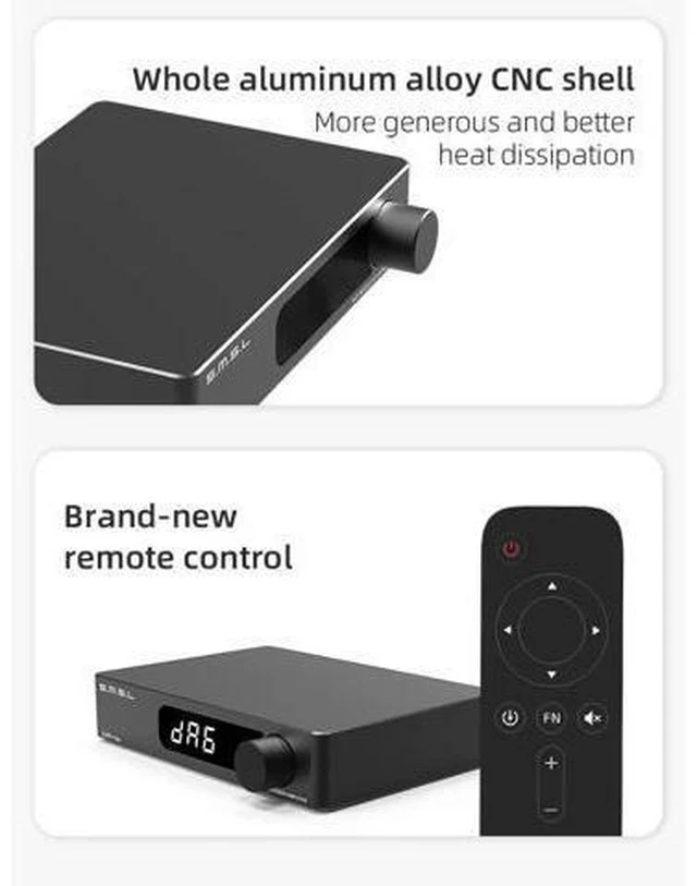 Alt view image 3 of 4 - DA-6 Power Amplifier Mini High Resolution DA6 Amp 70W*2 with Remote Control(Silver)