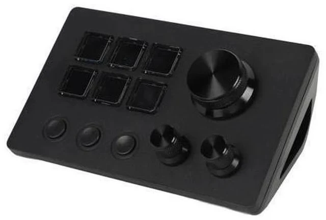 Main image of Visual Keyboard, Visual Keyboard with Knobs 6 Keys LCD Custom Buttons Programmable Keyboards Visual Keyboard for OBS for Twitch for OS X PC (Black)