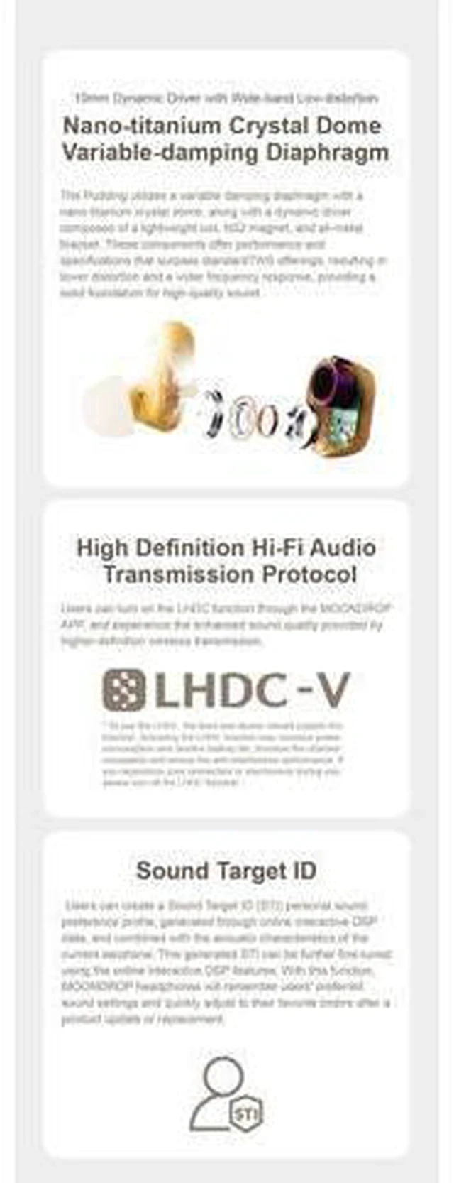 Alt view image 6 of 6 - Pudding TWS Earphone True Wireless Stereo ANC AI ENC LHDC-V 10mm Dynamic Driver Interactive DSP Bluetooth 6.0 Music Game Dual Mode (White)