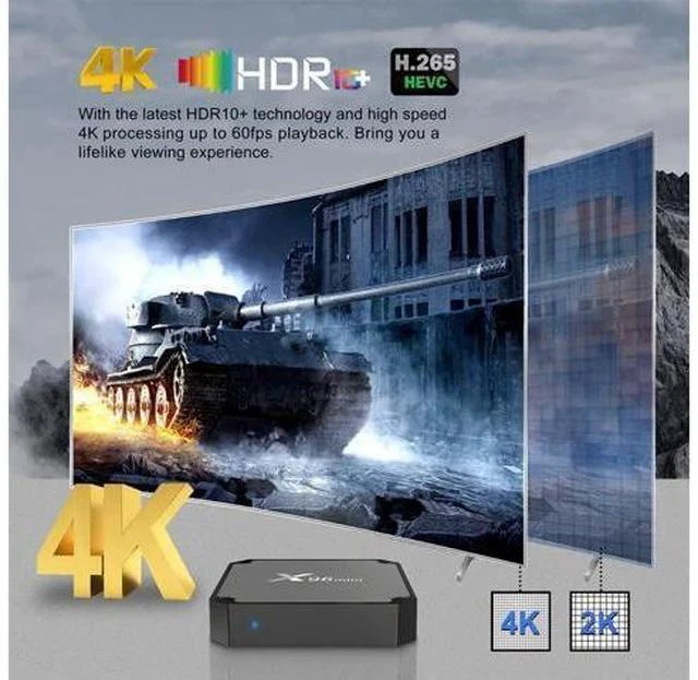 Alt view image 2 of 6 - Hetai Tech X96 Mini 4K HDR Smart TV Box - High Definition Network Media Player with HEVC and H.265 Support International Version No Warranty