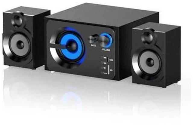 Main image of Elimavi BT-15 2.1 Computer Speaker System with 4 inches Subwoofer Dual 3 inches Tweeter, Support RCA/Wireless Input, Wood Enclosure, 60W, Black