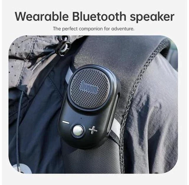 Alt view image 3 of 7 - Divoom Itour-S Portable Mini Wearable Bluetooth Speaker, Big Audio and Punchy Bass,Clip-On Design, IP67 Waterproof and Dustproof,10 Hours Playtime,Speaker for Home Travel Office and Outdoors (Black)