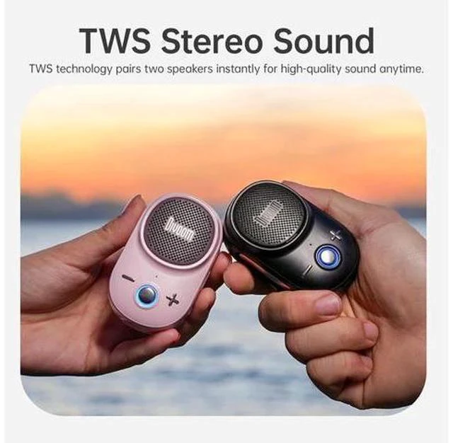 Alt view image 6 of 7 - Divoom Itour-S Portable Mini Wearable Bluetooth Speaker, Big Audio and Punchy Bass,Clip-On Design, IP67 Waterproof and Dustproof,10 Hours Playtime,Speaker for Home Travel Office and Outdoors (Black)